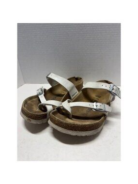Birkenstock Mayari White Birko-Flor Toe Loop Sandals Womens 38 7
